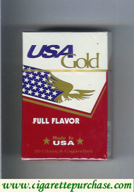 USA Gold Full Flavor cigarettes hard box